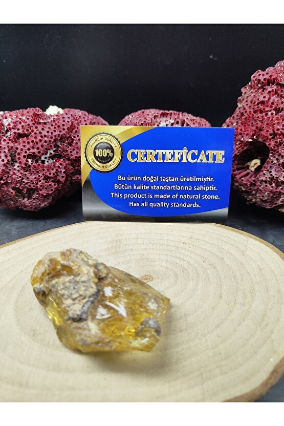 Kehribar Ham Doğal Taş Kaya Sertifikalı