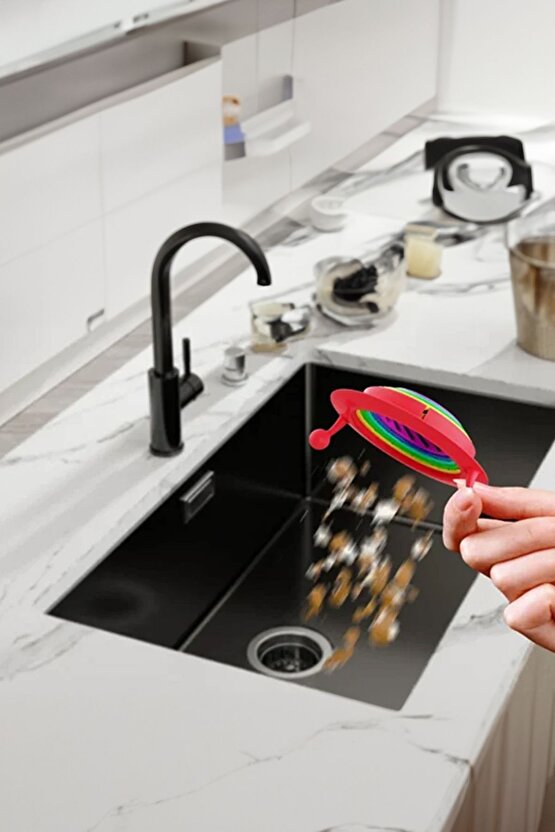 2 ADET Renkli 6 Kademeli Lavabo Süzgeci Birikintileri Toplar Rahatlık Sağlar