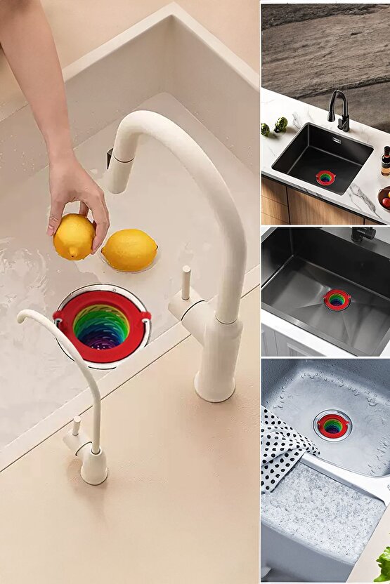 2 ADET Renkli 6 Kademeli Lavabo Süzgeci Birikintileri Toplar Rahatlık Sağlar