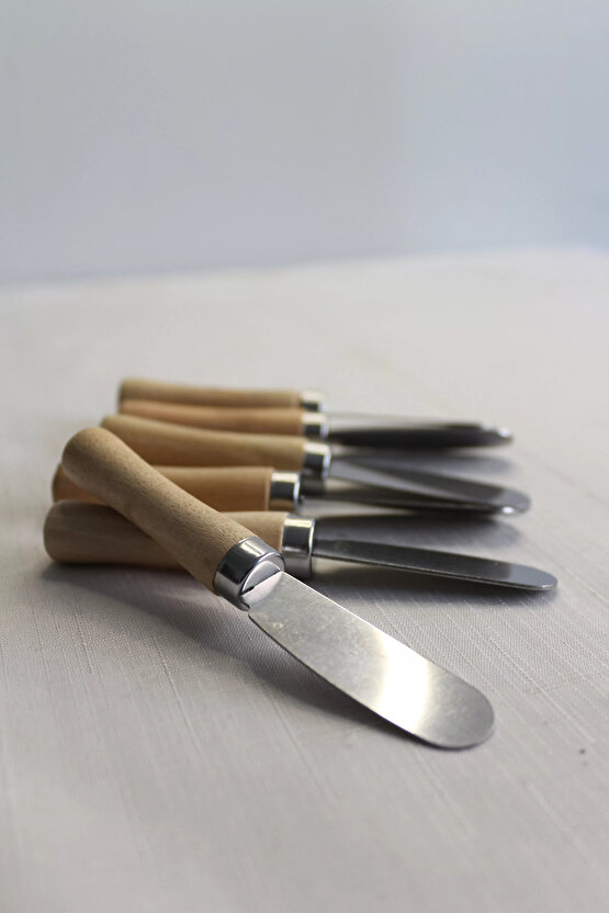 6 Parça Bambu Saplı Tereyağı Sarelle Kaymak Bıçağı