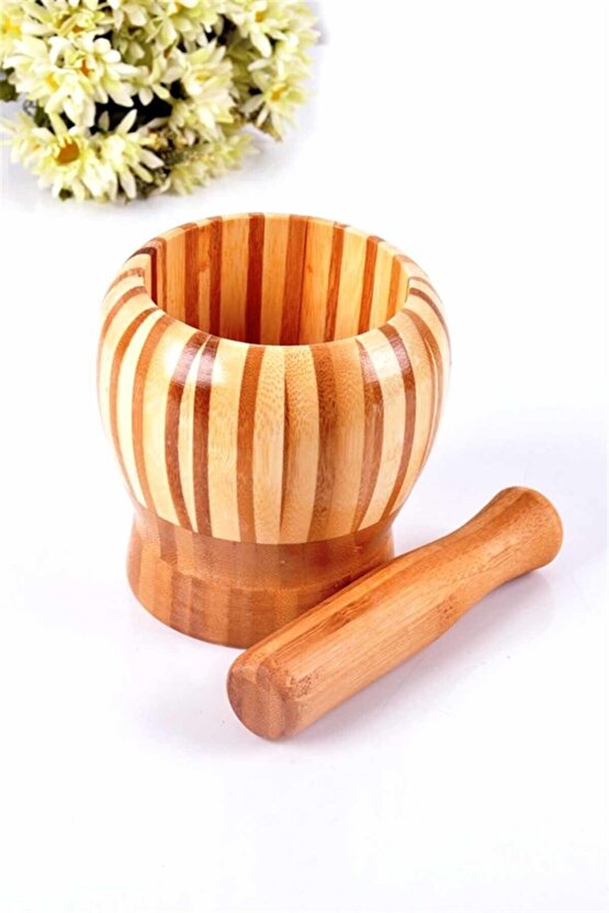 ® Yeni Ürün Lüx Bambu Havan Büyük Boy Ahşap Değildir