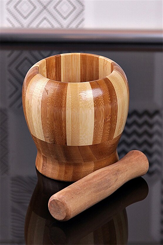 ® Yeni Ürün Lüx Bambu Havan Büyük Boy Ahşap Değildir