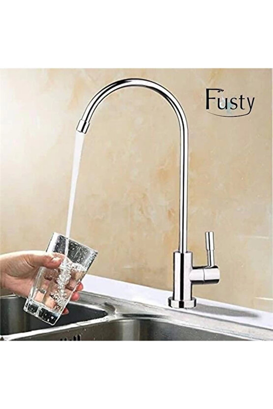 Krom Kaliteli Arıtma Musluğu - Tezgahüstü Su Arıtma Cihazı Musluğu Bataryası - 360 Derece