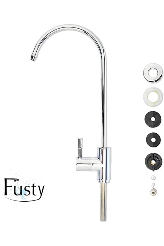 Krom Kaliteli Arıtma Musluğu - Tezgahüstü Su Arıtma Cihazı Musluğu Bataryası - 360 Derece