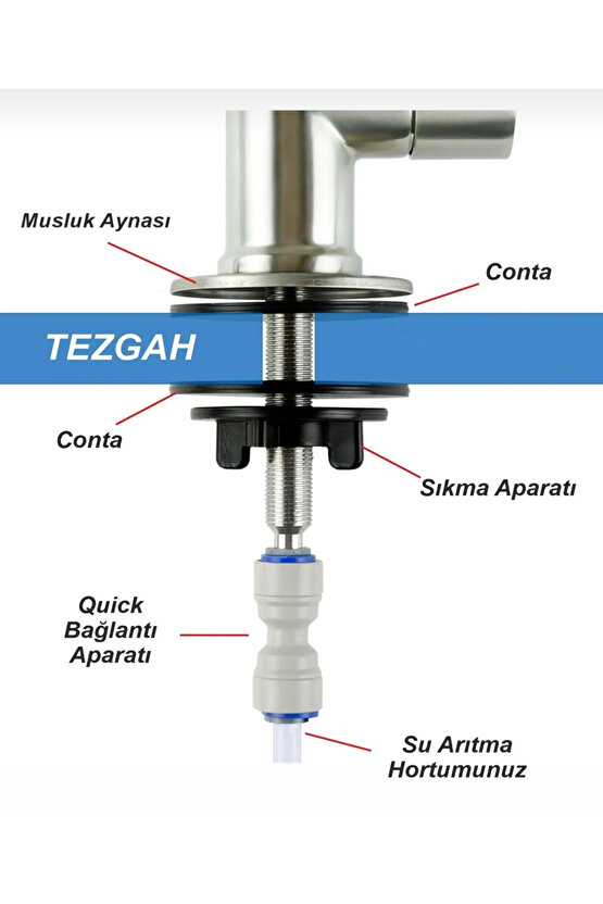 Su arıtma musluğu paslanmaz gövde