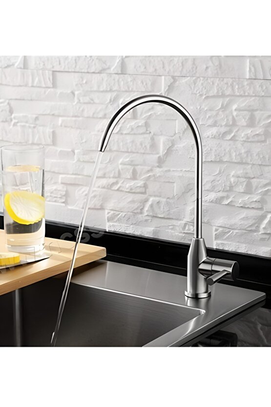 Su Arıtma Musluğu Çeşmesi Lüx 304 Krom Konik Başlı Tüm Su Arıtma Cihazlarıyla Uyumlu