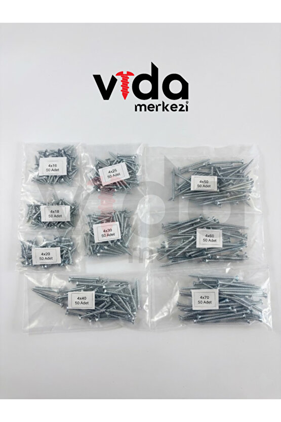 Ağaç Ve Sunta Vidası Seti – 450 Vida