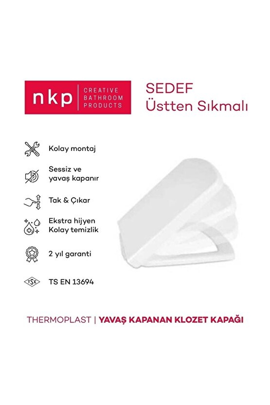 Nkp Sedef Amartisörlü Klozet Kapağı