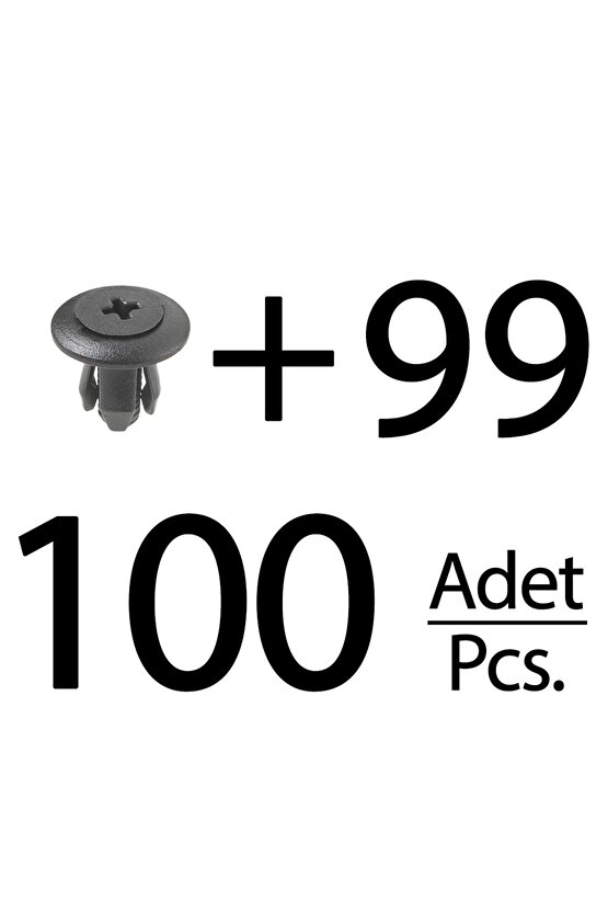 Ford, Mazda, Kia, Honda için Davlumbaz Klipsi- 100lü