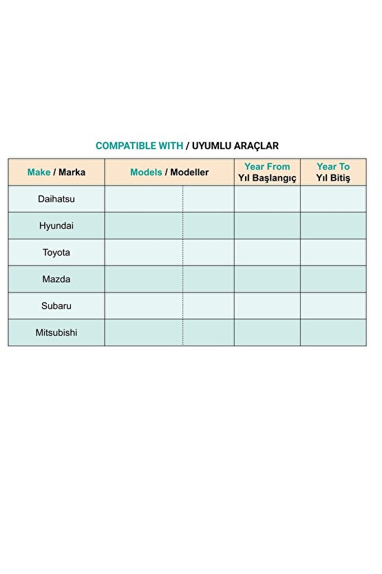 Toyota Daihatsu Hyundai Mazda Subaru Mitsubishi için Toz Fitil Klips - 50 Adet