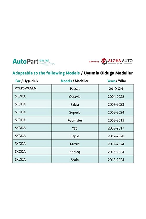 Volkswagen,Skoda, Audi, Cupra için Kapı Döşeme Klipsi- 50 Adet