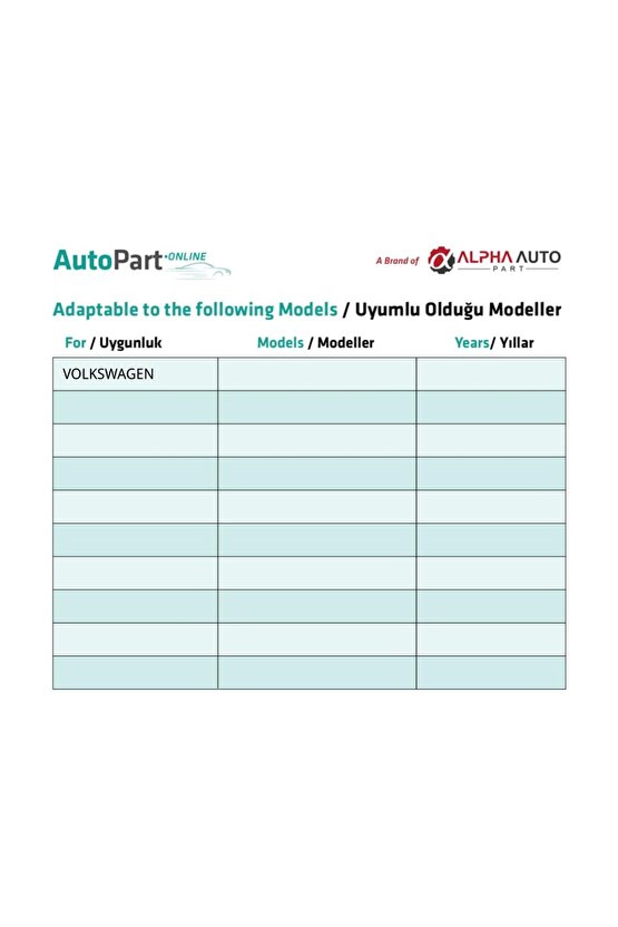 Volkswagen için Torx (Tork) Davlumbaz Vida - 10 Adet