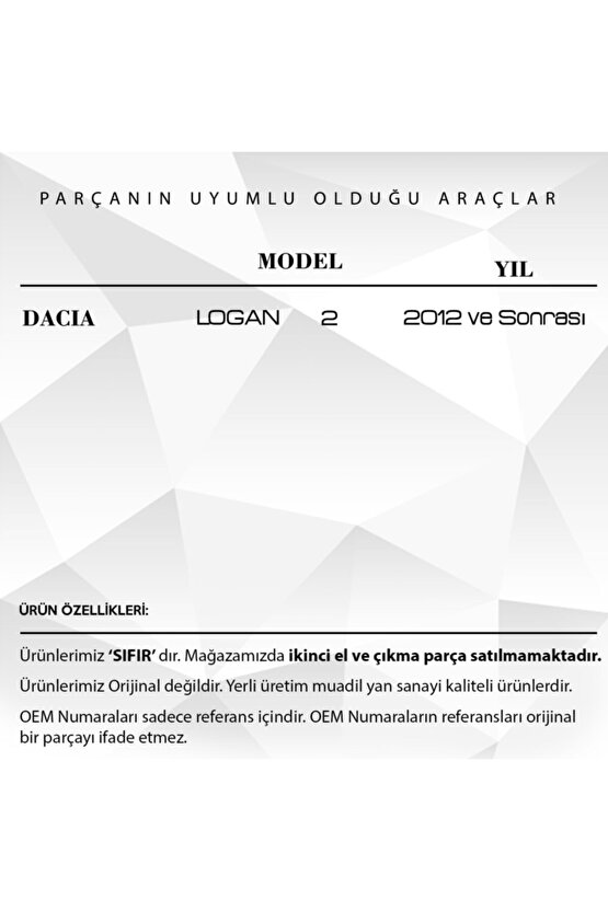 Dacia Logan 2 için Koltuk Ayar Kolu - Siyah