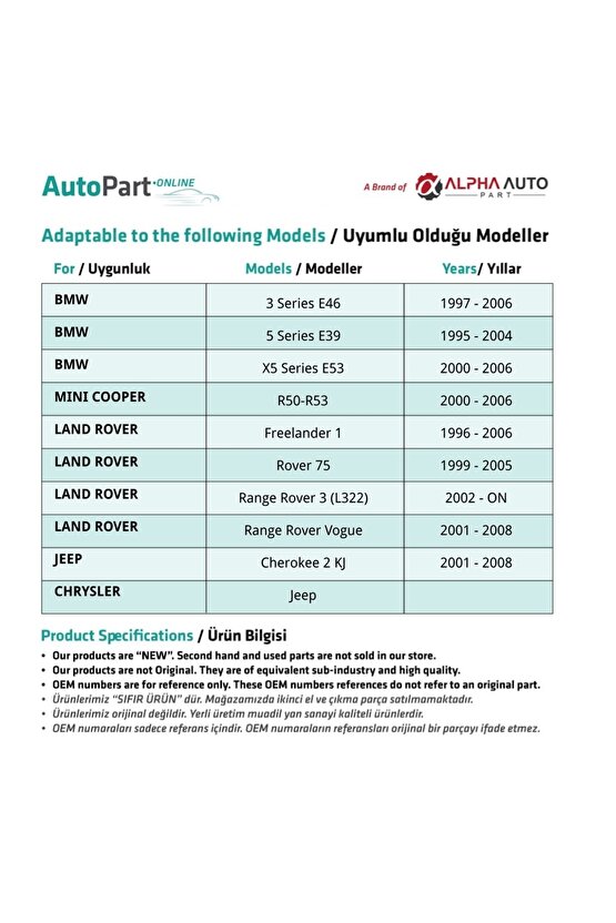 Bmw E46, E53,e39 Için Yan Ayna Iç Tamir Takımı