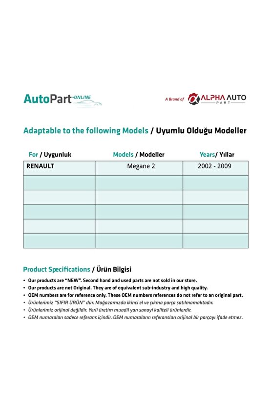 Renault Megane 2 Için Bagaj Kilit Dişlisi- 34 Diş