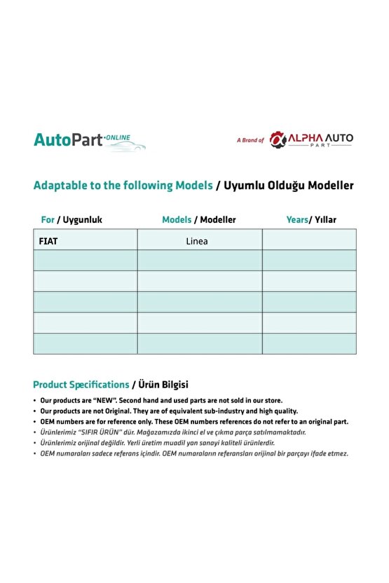 Fiat Linea Için Kaput Demir Klips