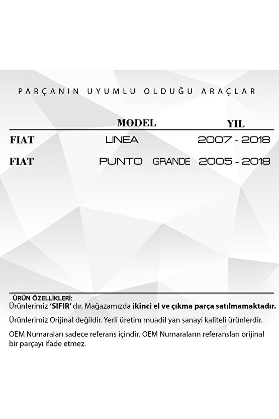 Fiat Linea Punto Grande Için Yan Sol Kalorifer Difüzörü Uyumlu