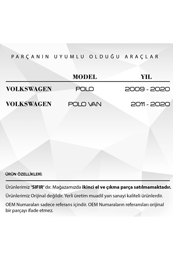 Volkswagen Polo, Polo Van Için Motor Kaput Üst Kilidi