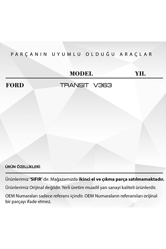Transit V363 Için Sürgülü Kapı Iç Darbe Takozu - Üst -