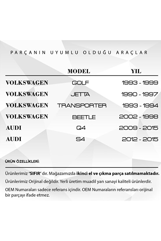 Volkswagen Golf, Beetle, Jetta, Audi Q4 Için Vites Kol Burcu