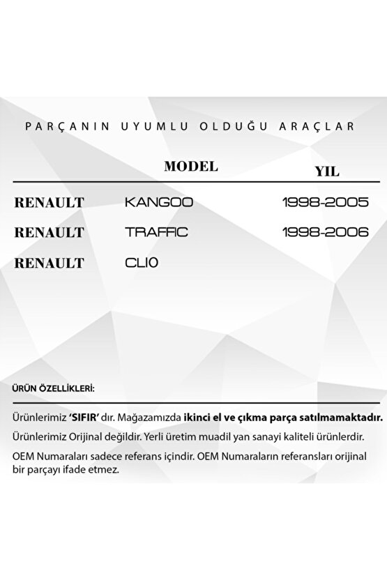 Renault Kangoo, Clio, Traffic 2 Için Koltuk Ayar Kolu - 2 Adet