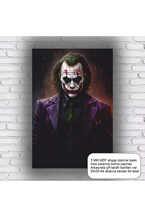 the joker sinema filmi karakter ev dekorasyon mdf tablo retro ahşap poster