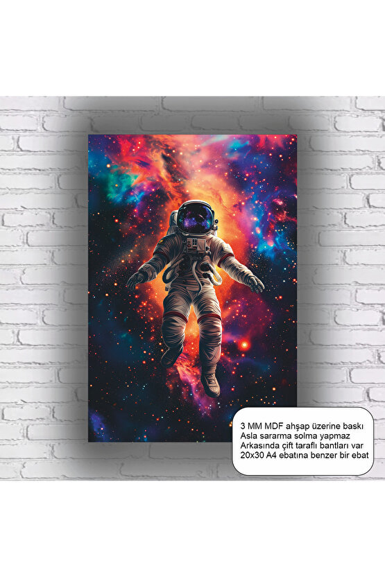 nebula gakaksi uzay astronot eğlenceli bilim mdf tablo ahşap poster