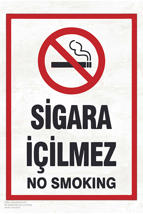 sigara içilmez no smoking uyarı levhası dekorasyon tablo mini retro ahşap poster