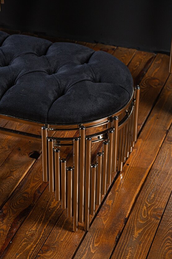 Gümüş Dresuar Puflu Ultr Lak Kaplama Dresuar Puflu