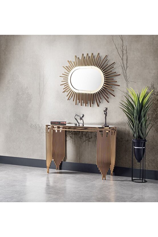 Aynalı Dresuar Takım Dresuar Pufsuz 140cm Ultra Lak Kaplama Konsol