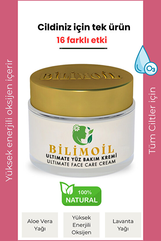 Yüksek Enerjili oksijen içeren Onarıcı, Nemlendirici ve Anti-aging etkili Yüz Bakım Kremi 50 ml