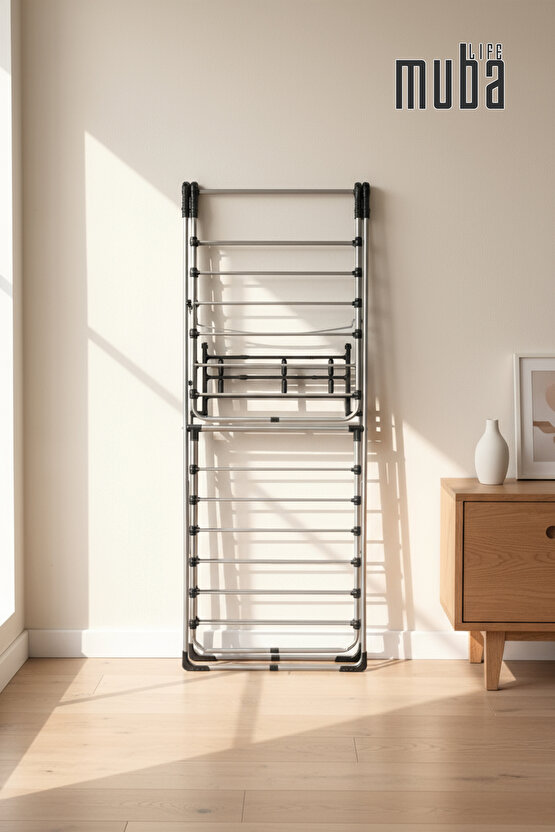 Çift 2 Katlı Çamaşır Kurutmalık Borulu Askılık 2 Katlı Çamaşır Kurutma Askısı Borulu