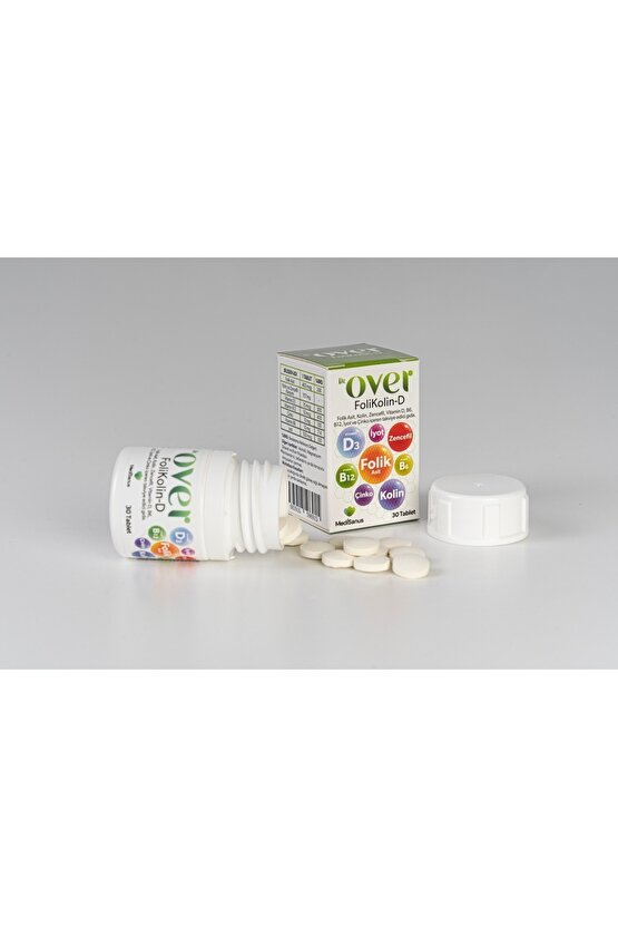 Folikolin D, Folik Asit, Kolin, Zencefil, Vitamin D B6 B12, Iyot Ve Çinko, 30 Tablet 3 Kutu