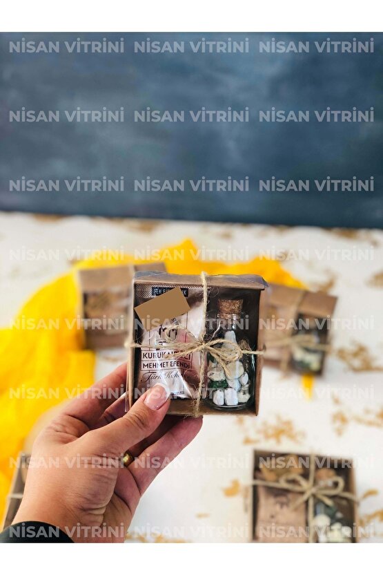 10 Ad Mehmet Efendi Kahveli Çakıl Taşı Çikolata Kahve Kutusu Kına Söz Nişan Nikah Hediyelik