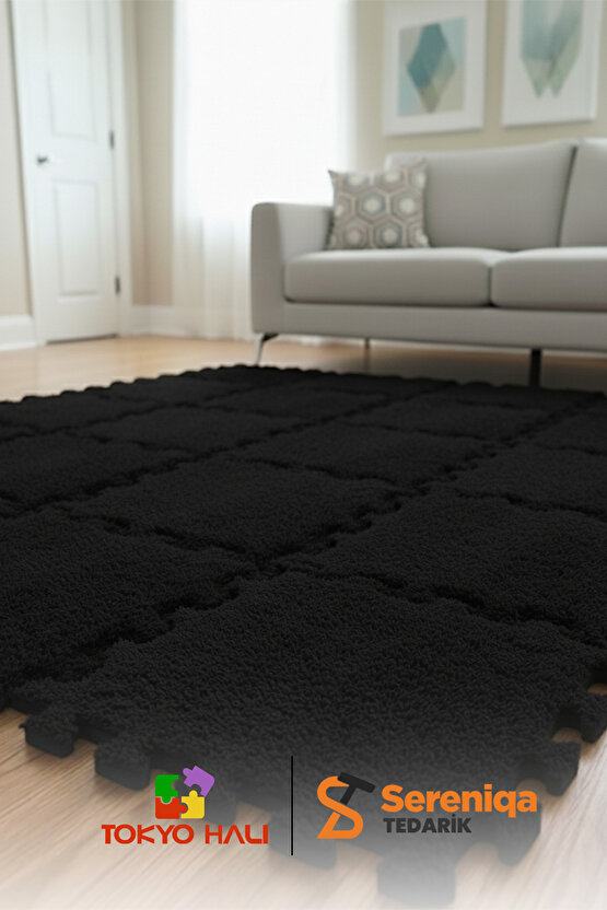 10lu Set Peluş Puzzle Halı, Kendi Tasarımını Oluştur, Yapboz Halı, Peluş Halı