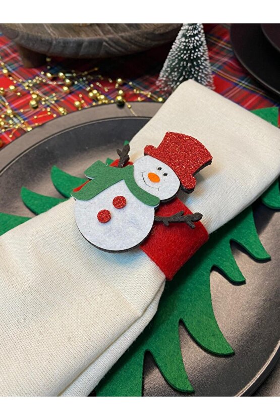 Kardanadam Keçe Peçetelik Yılbaşı Christmas Tema - 6lı Set