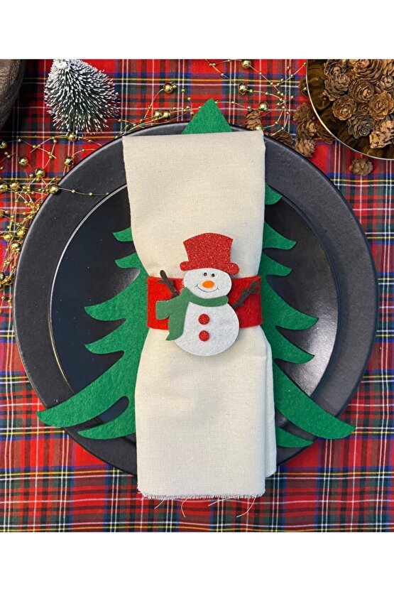 Kardanadam Keçe Peçetelik Yılbaşı Christmas Tema - 6lı Set