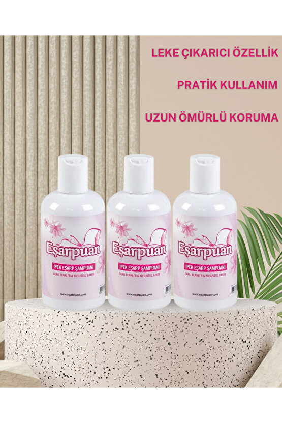 3lü Dev Ipek Şal Eşarp Şampuanı Anında Leke Çıkarıcı Solüsyon Set (3 ADET)