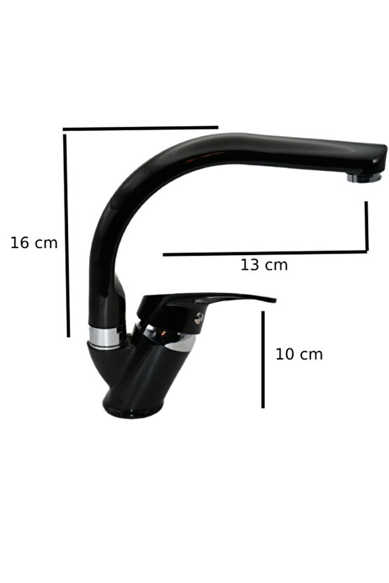 Kuğu Mutfak&Lavabo Batarya Siyah Balık Boru