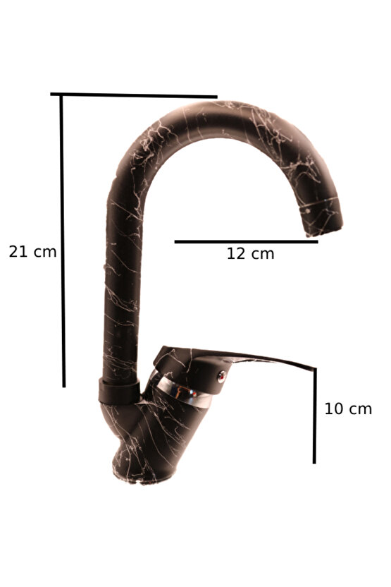 Kuğ Mutfak&Lavabo Bataryası Siyah Beyaz Kısa Boru
