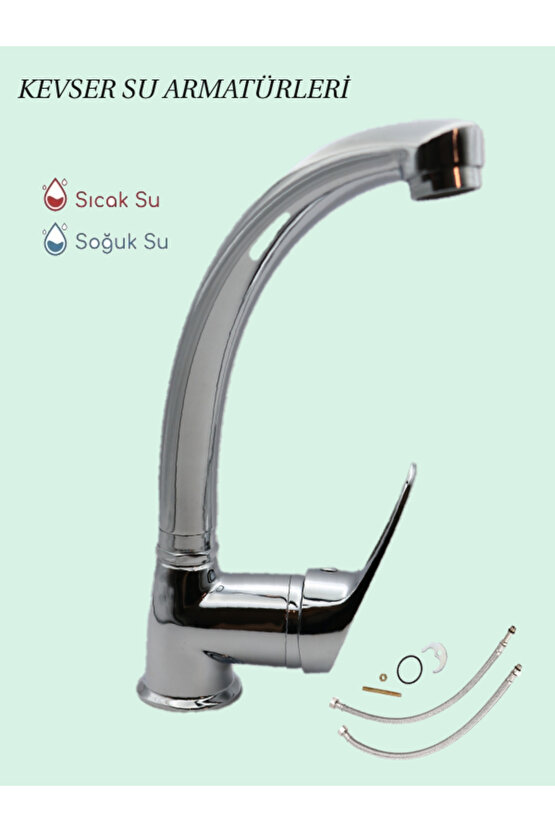 Delta Kuğ Düz boru Mutafak&Lavabo Bataryası