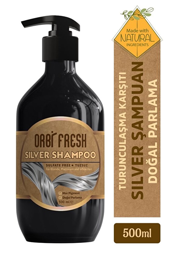 Mor Şampuan Turunculaşma Karşıtı Silver Mor Şampuan Cilde Ve Saça Renk Vermez 500 ml