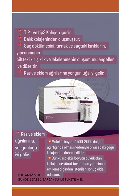 HOMM VITA KOLAJEN İÇECEK 20 Adet x 7.5 Gr