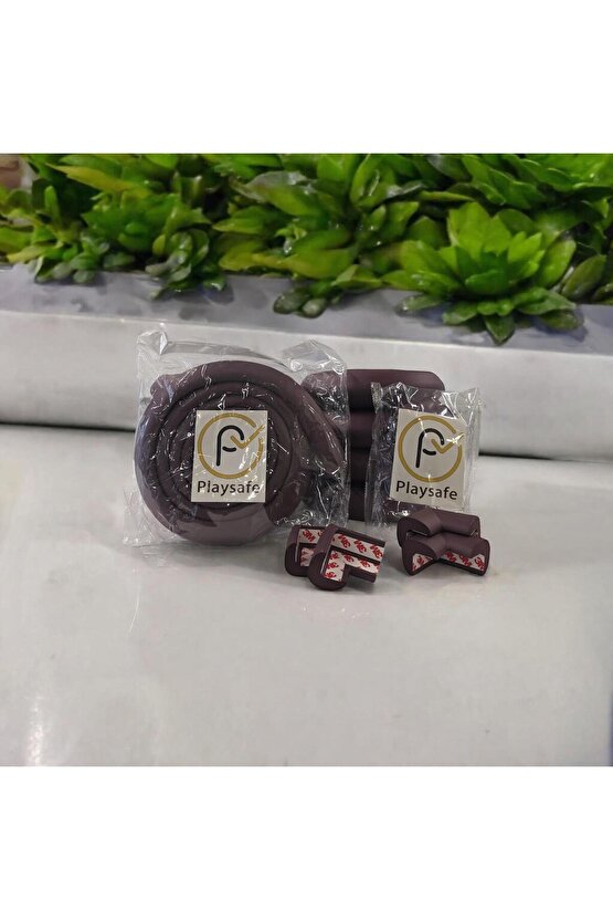 10lu Jumbo 2 Mt. Kenar Ve 4 Ad. Köşe Koruyucu Set Kahverengi