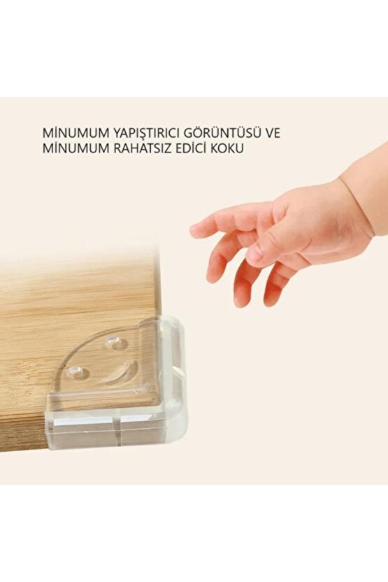 4lü Silikon Oluklu Şeffaf Köşe Koruyucu