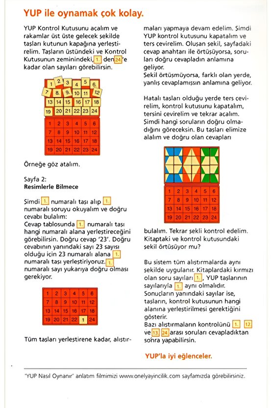 YUP 9+ Yaş Eğitim Seti (Kontrol Kutusu Dahil Değildir) Sadece kitapçıklar