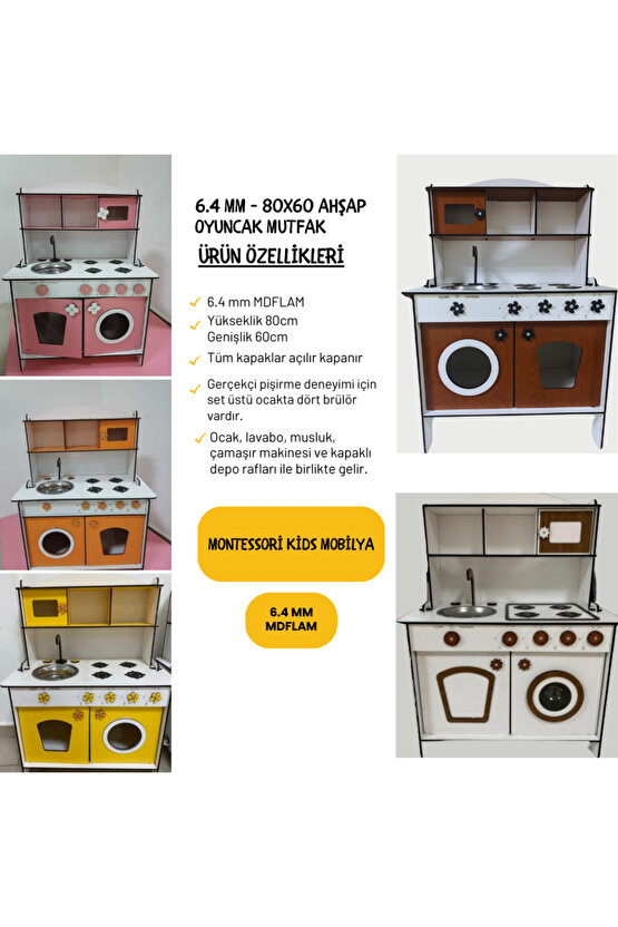 Oyuncak Mutfak, 6mm Çocuk Oyun Mutfağı, 3 Yaş Ve Üzeri Erkek Kız Çocuklar Için Gerçekçi Mutfak Seti