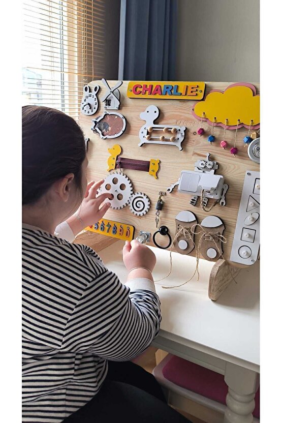 Educational and Wooden Toys, Busy Board, Eğitici Ahşap Pano, Küçük Çocuklar için Ahşap Meşgul Tahta,