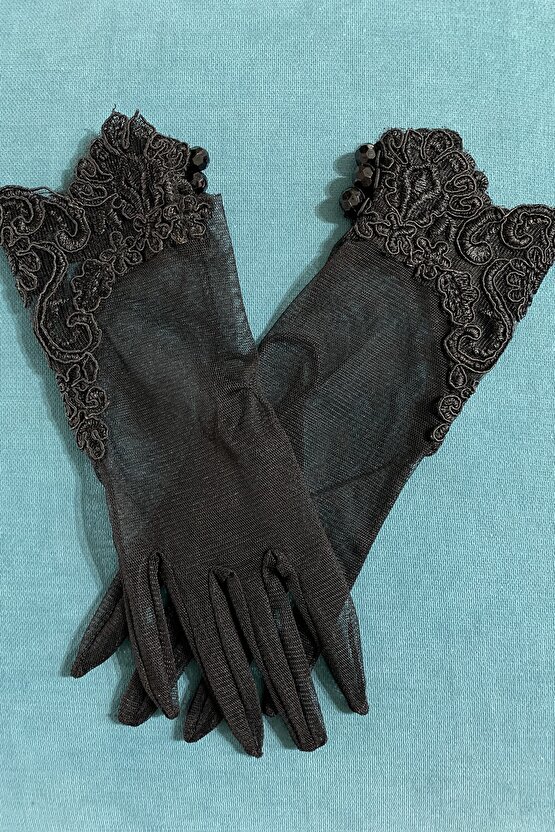 Siyah Gelin Eldiveni – Gelin Aksesuarı – Gelin Aksesuarı – Gelin Aksesuarı