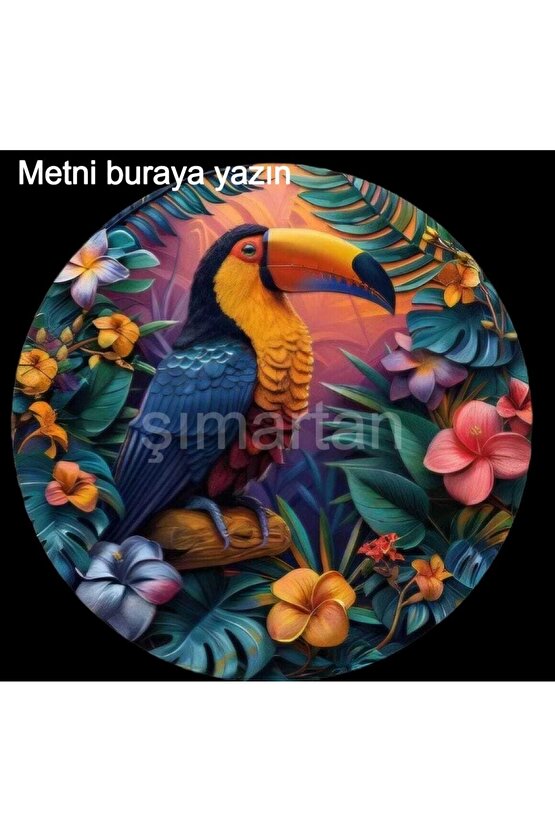 Şans Getirdiğine İnanılan , Uğurlu Tukan Kuşu Duvar Süsü, Dekoratif Duvar Süsü